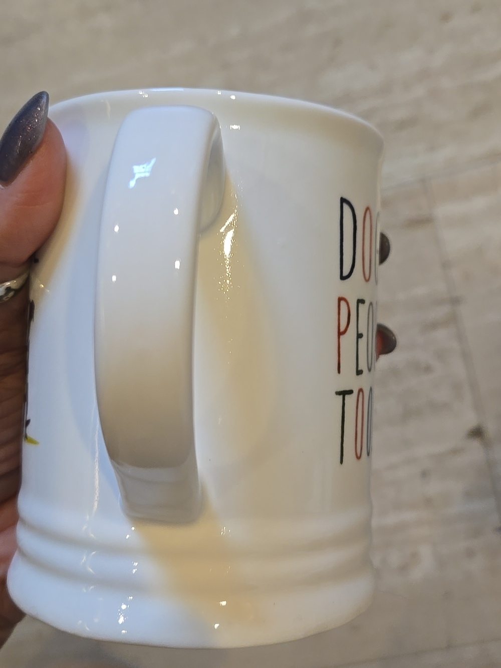 Fringe Studio Set of Two "Dogs Are People Too" Ceramic Mugs - Picture 5 of 6